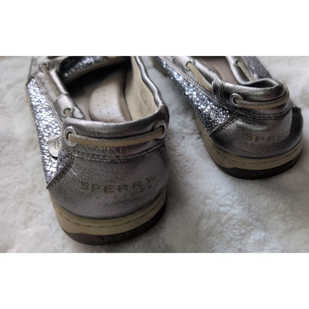 Sperry Women’s Montauk Boat Shoes Size 10 EUC Pewter glitter Metallic - Picture 5 of 5